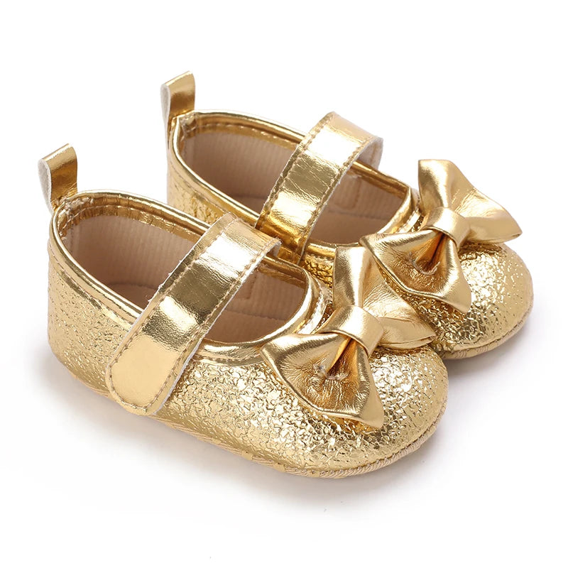 Baby Shoes (0–18M) – Plush Soft Bow Casual Sneakers