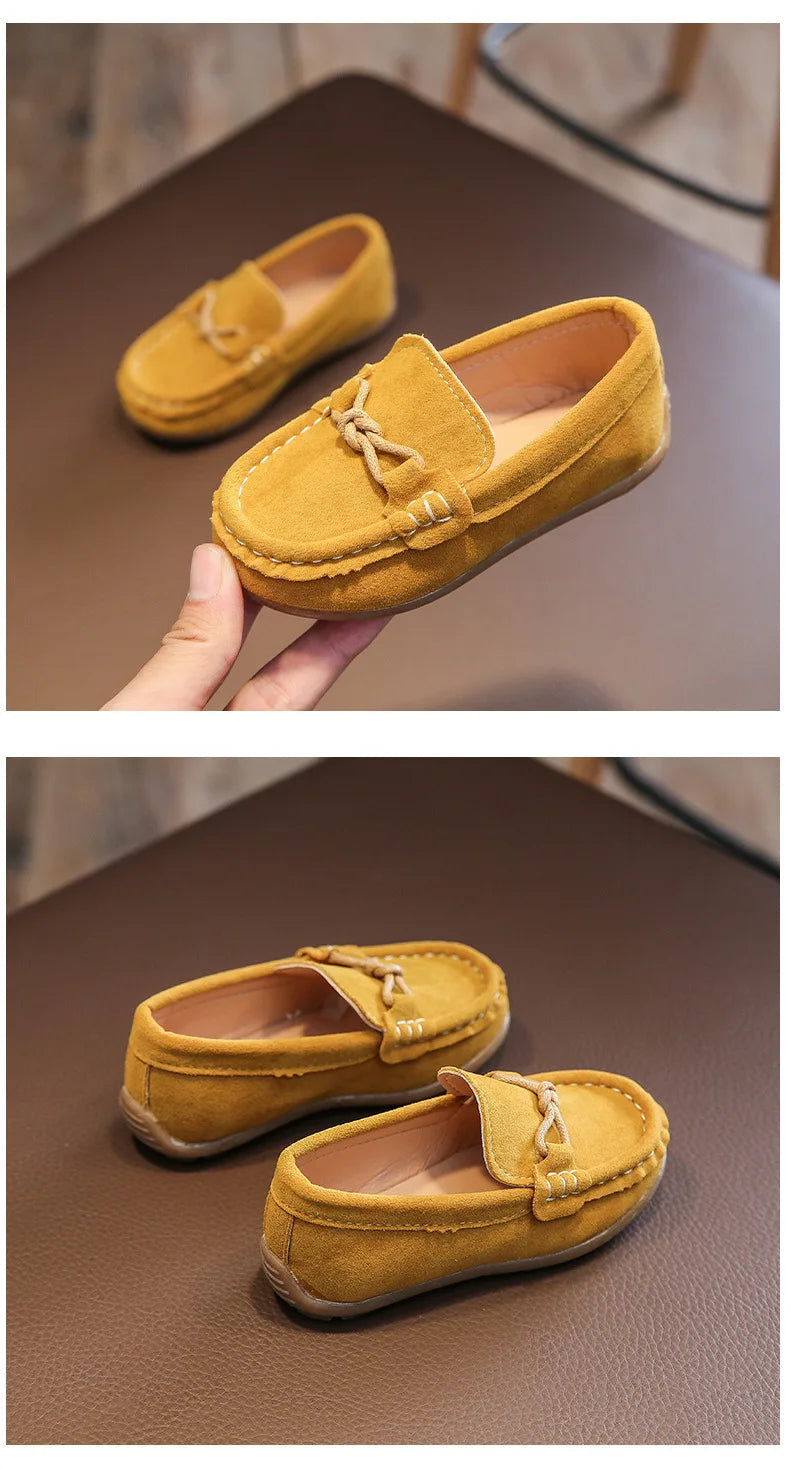 Kids 2025 Slip-On Loafers – Soft PU Leather Casual Shoes