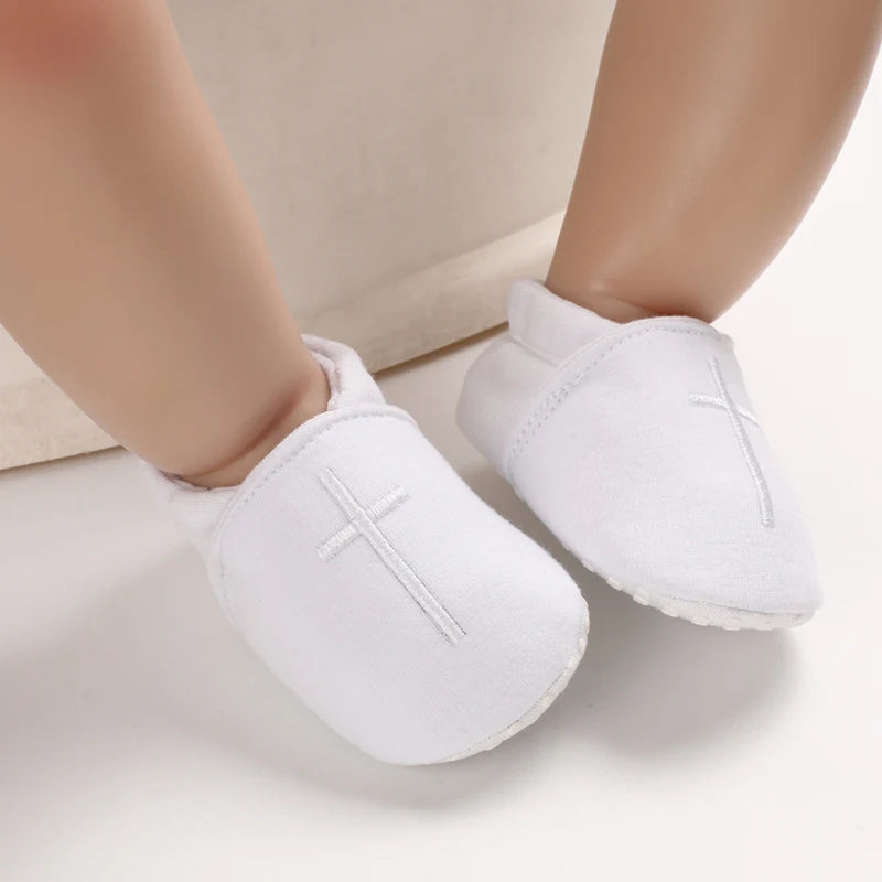 Infant Spring Sneakers (0–18M) – White Non-Slip Soft-Soled Shoes