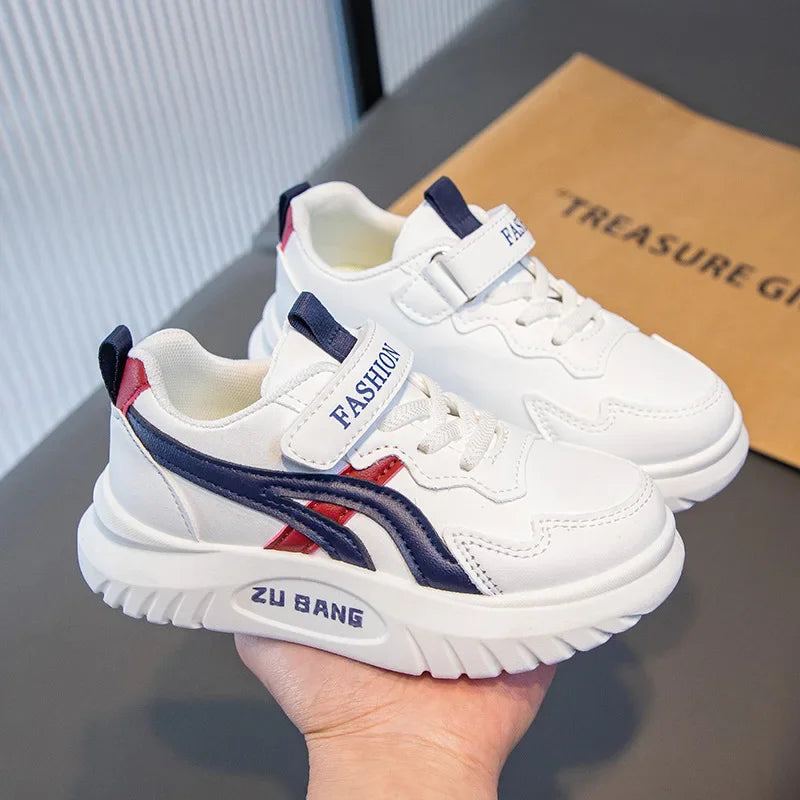 Kids Sports Shoes – Lightweight Breathable Leather Sneakers