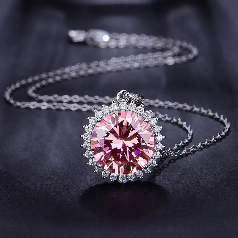 Huitan Fancy Round Pink Cubic Zirconia