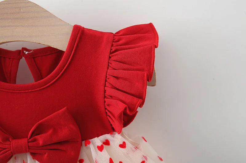 Baby Girl Red Heart Tutu Dress