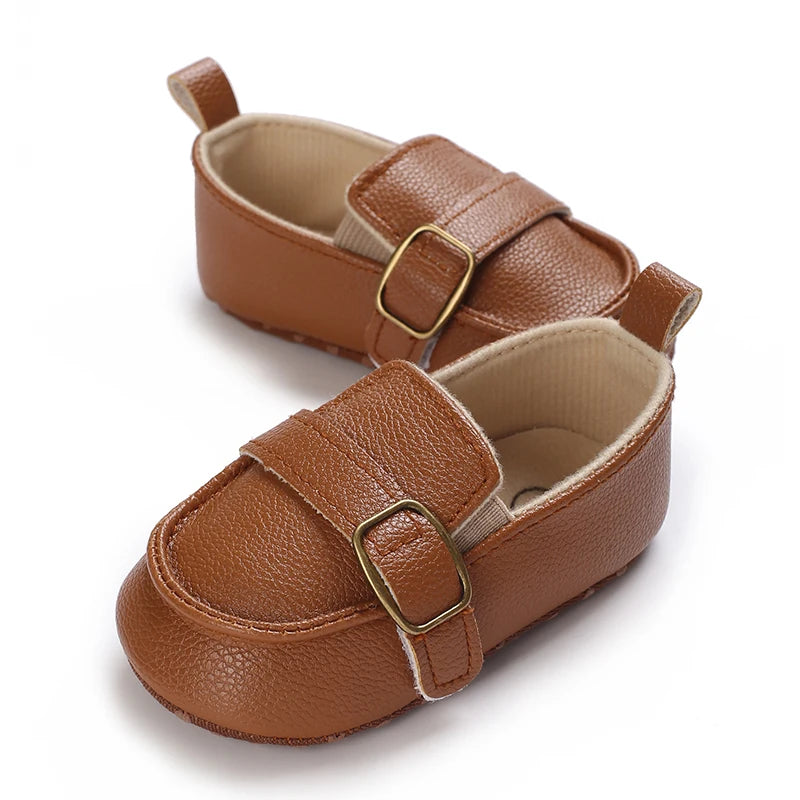 Baby Christening Shoes (0–18M) – PU Leather Moccasins for Boys & Girls