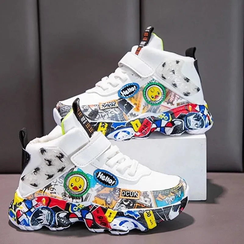 Kids Cartoon Sports Sneakers – Casual Basketball Shoes (26–36)