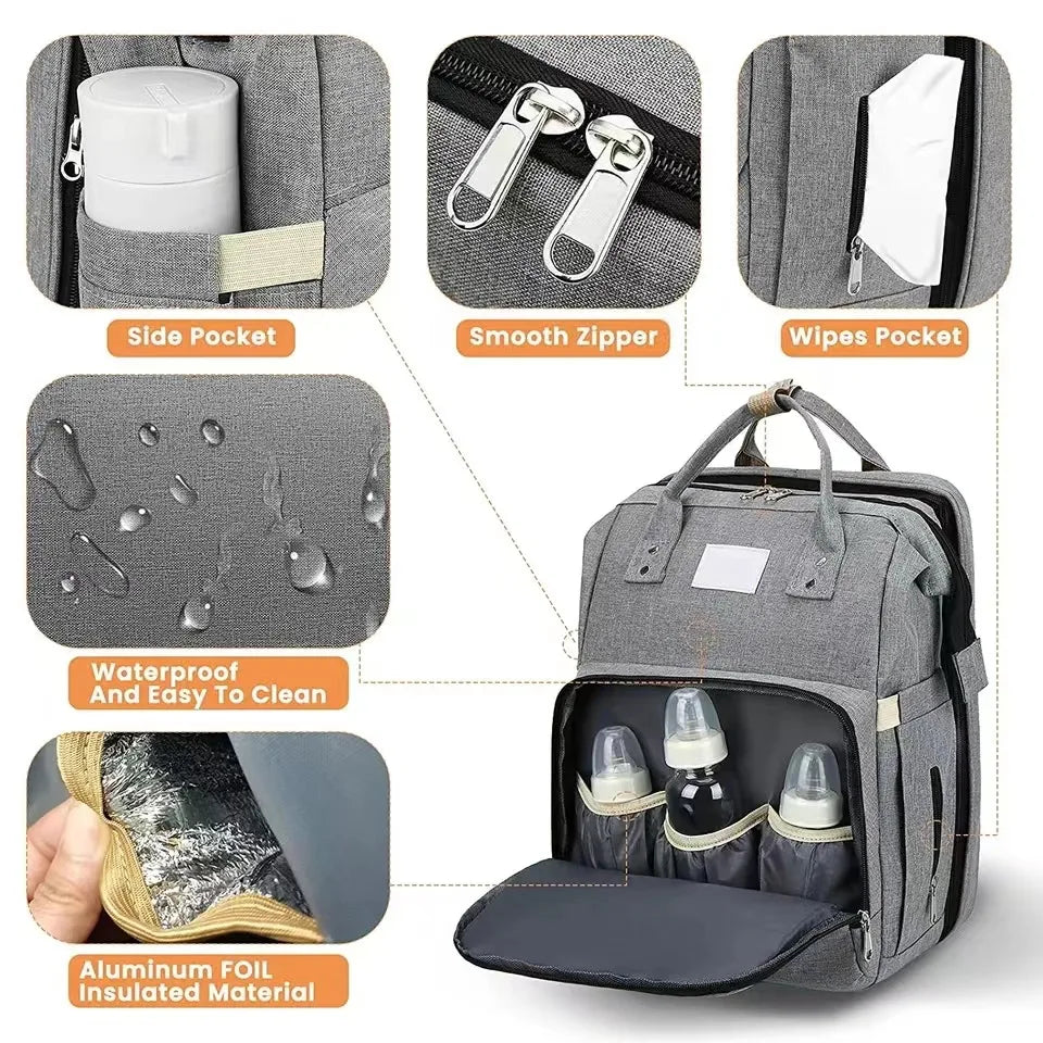 Portable Mummy Bag – Folding Crib & Baby Organizer