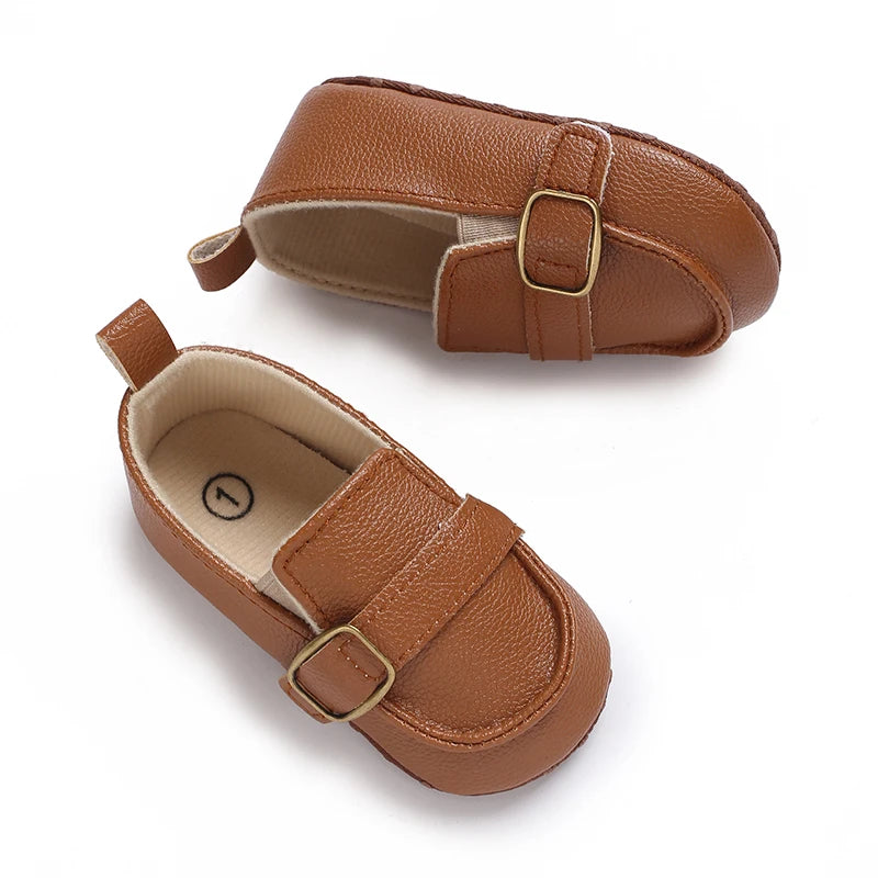 Baby Christening Shoes (0–18M) – PU Leather Moccasins for Boys & Girls