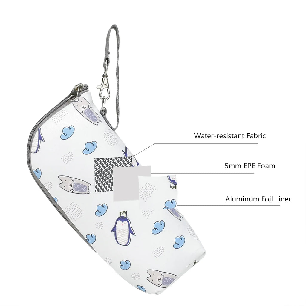 Portable Baby Feeding Bottle Bag – Aluminum Insulation, Stroller Hanging