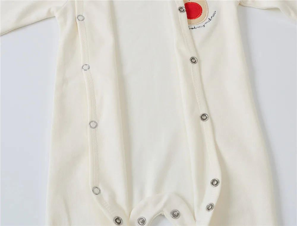 3PCS Baby Boy Romper Set, 100% Cotton, Long Sleeve 0–12M