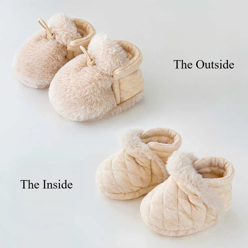 Baby Winter Booties (0–12M) – Soft Sole Non-Slip First Walkers