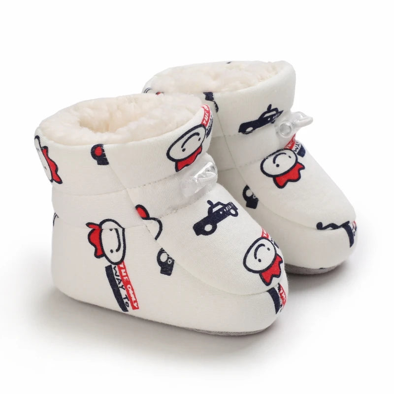 Baby Winter Snow Boots – Soft Sole Cotton First-Step Toddler Shoes