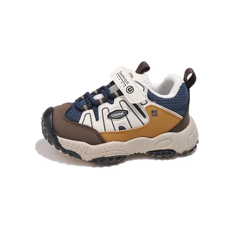 Boys’ Patchwork Sneakers – Casual Outdoor Sports Shoes