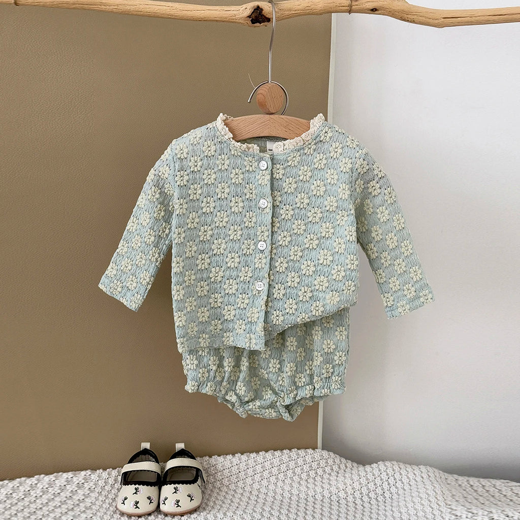 Breathable Long Sleeve Top & Shorts Baby 2Pcs Set