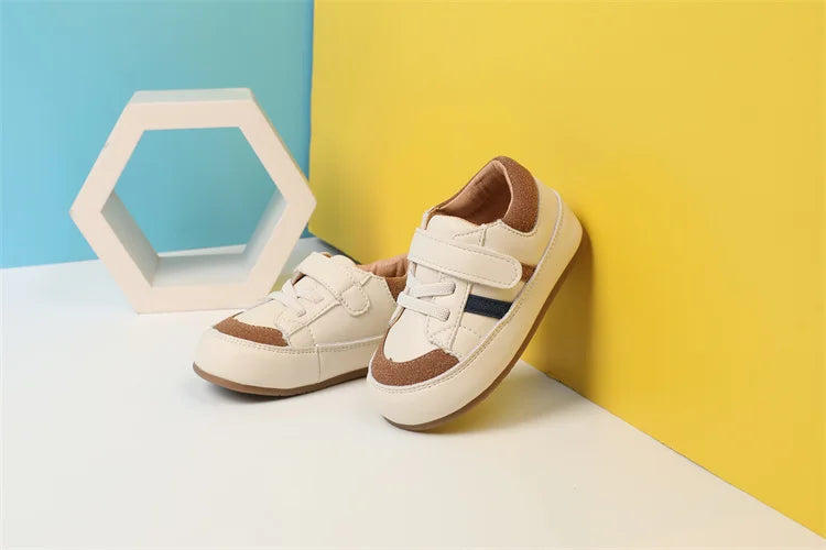 Baby & Toddler Leather Sneakers (0–5Y) – Soft Sole Outdoor Shoes