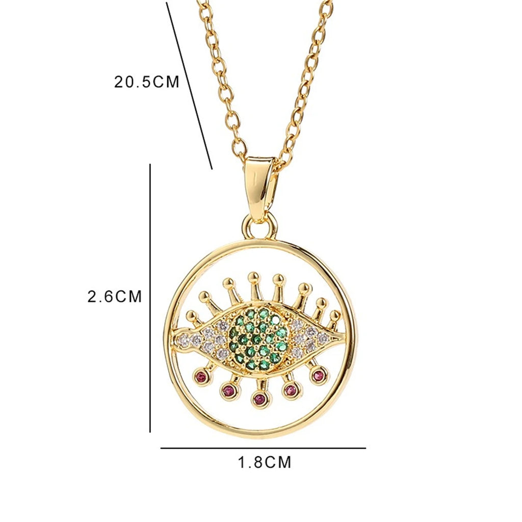 Zircon Blue Evil Eye Necklace For