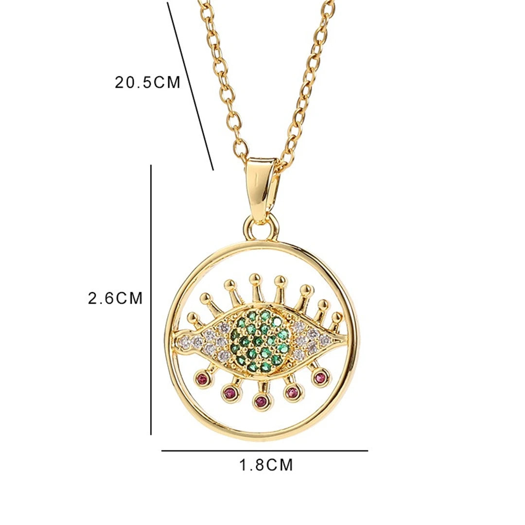 Zircon Blue Evil Eye Necklace For