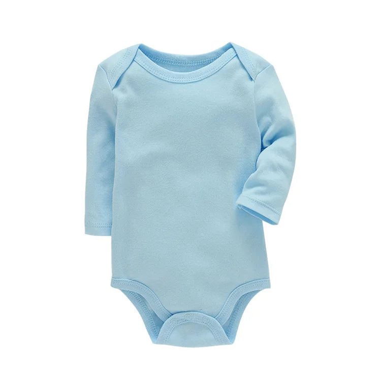 Baby Romper – Solid Color Cotton (3–24M)
