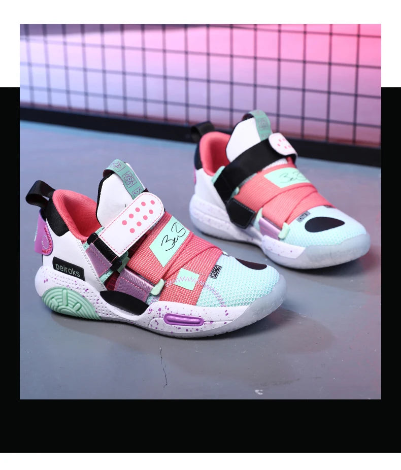 Kids’ Basketball Sneakers – Lightweight, Non-Slip Sports Shoes