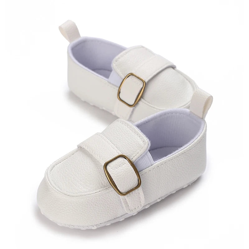 Baby Christening Shoes (0–18M) – PU Leather Moccasins for Boys & Girls