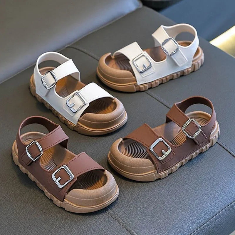Kids’ Summer Sandals – Soft, Anti-Kick, Solid Color