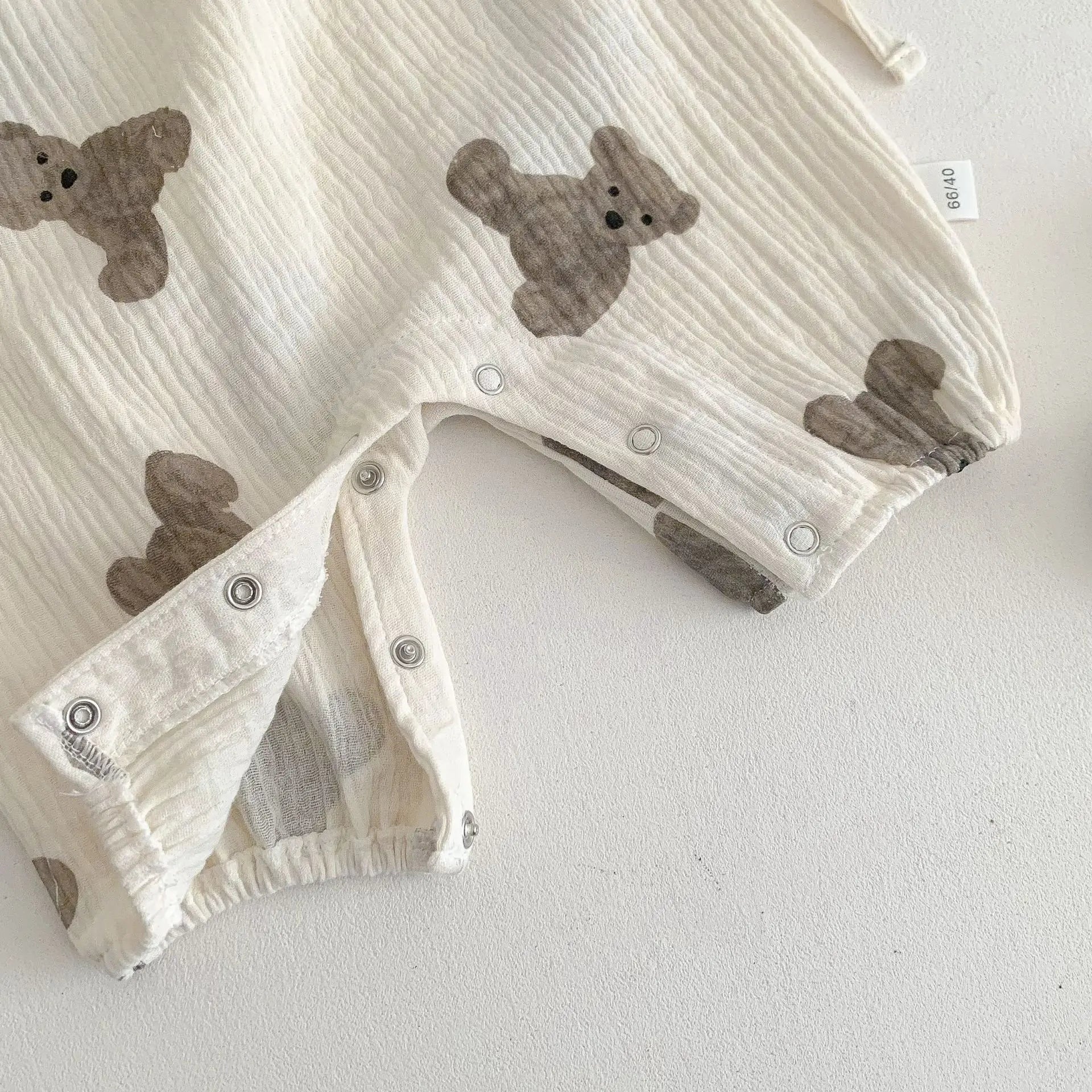 Cute Baby Bear Jumpsuit & Hat – Summer (0–18M)