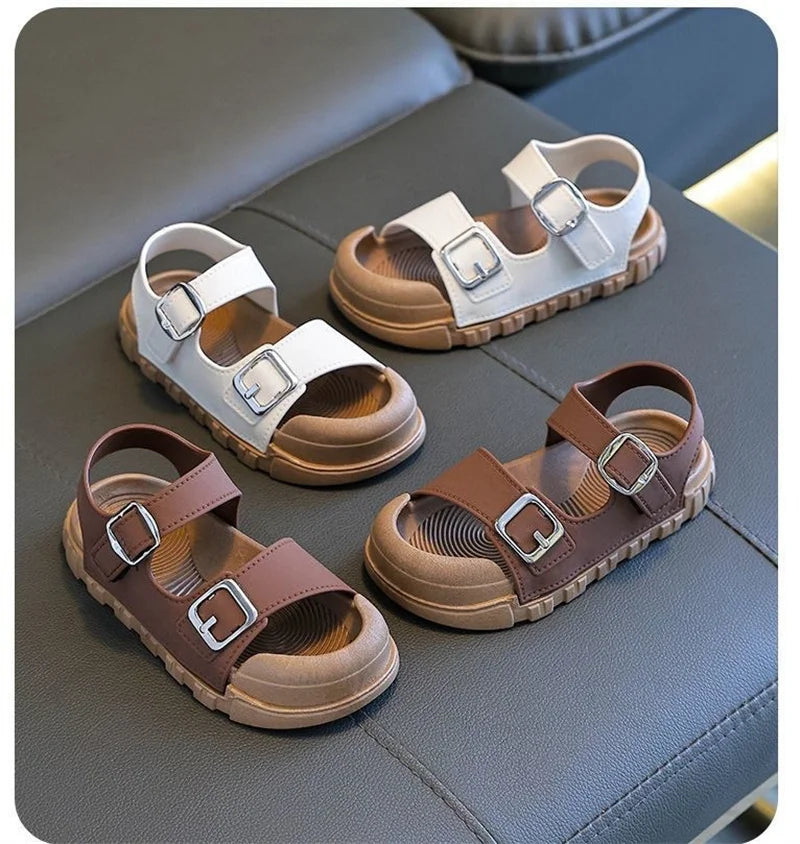 Kids’ Summer Sandals – Soft, Anti-Kick, Solid Color