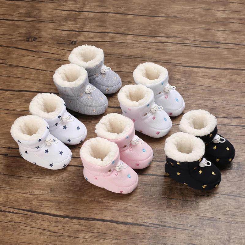 Baby Winter Snow Boots – Soft Sole Cotton First-Step Toddler Shoes