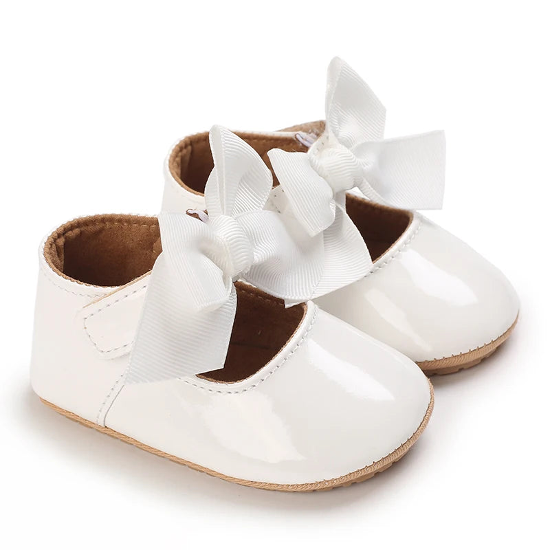Baby Girl Bow Flats – Soft Sole Non-Slip First-Step Sandals