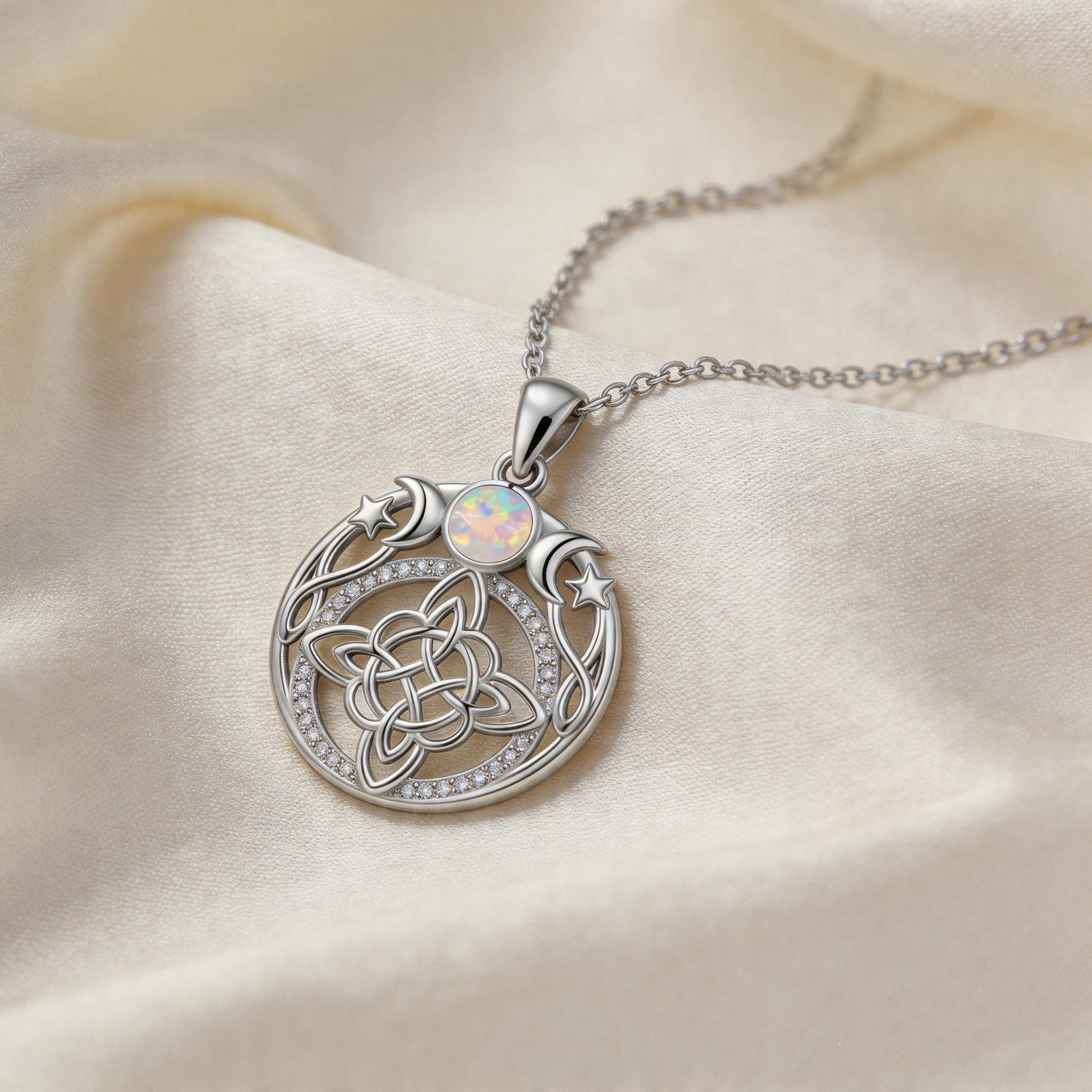Thai Silver Triple Moon Goddess Witch