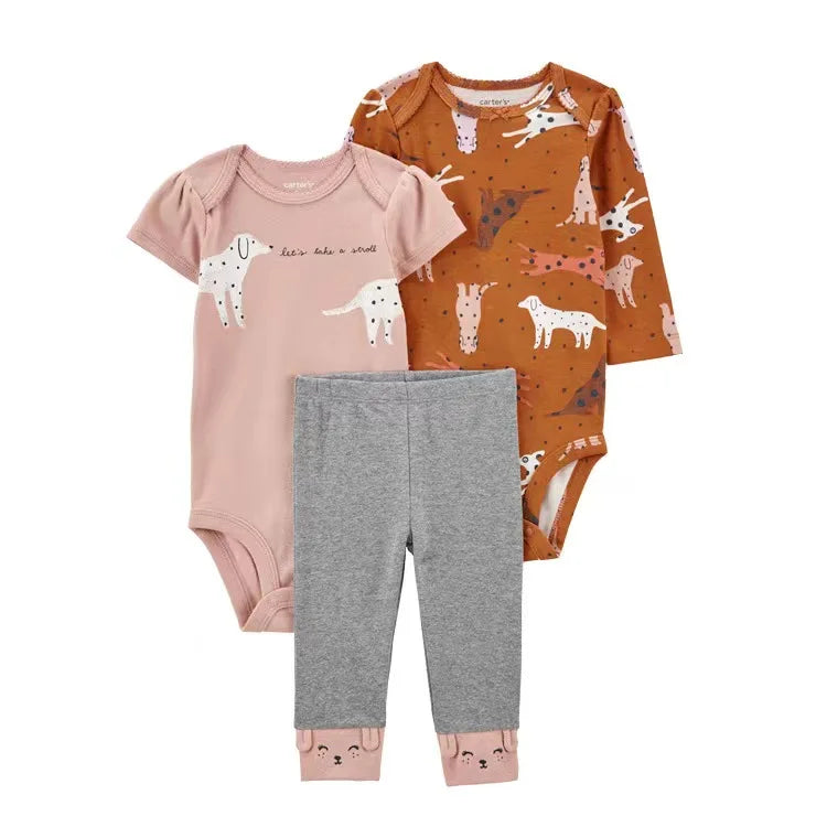 Baby Boy/Girl Animal 3-Piece Outfit – Autumn (0–12M)