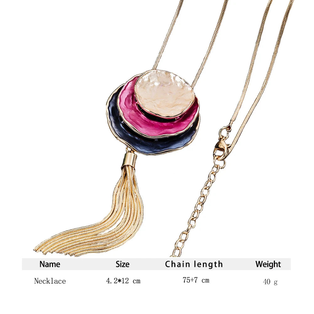 New in Pendant Necklace Round Layered