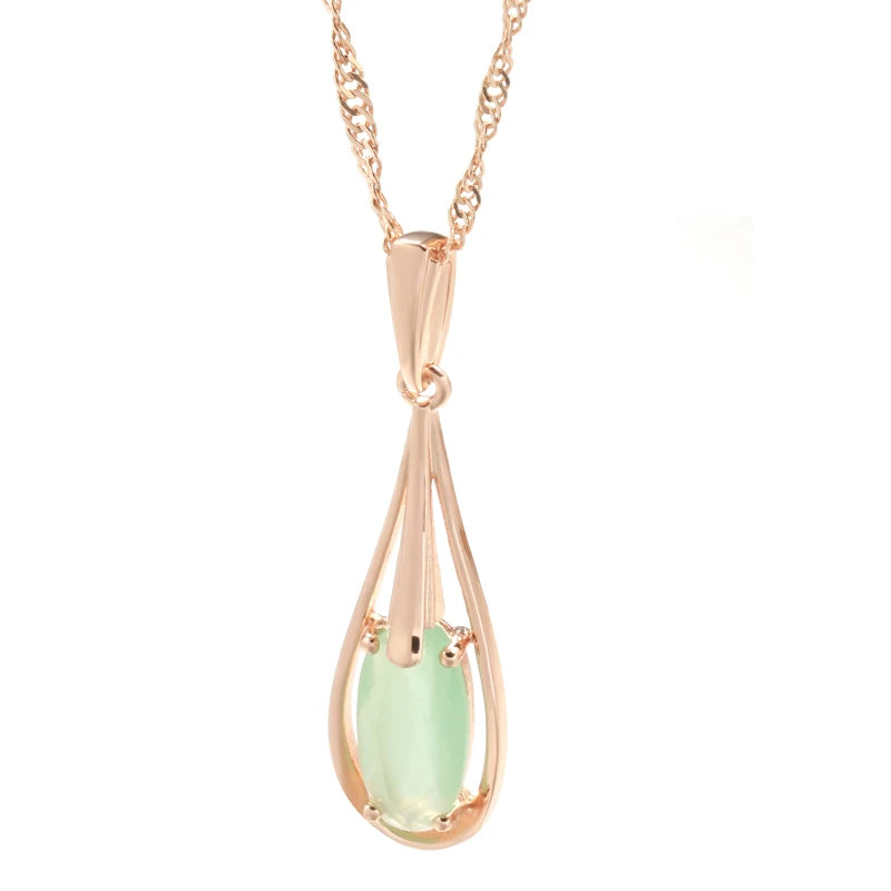 Green Emerald Natural Zircon Necklace