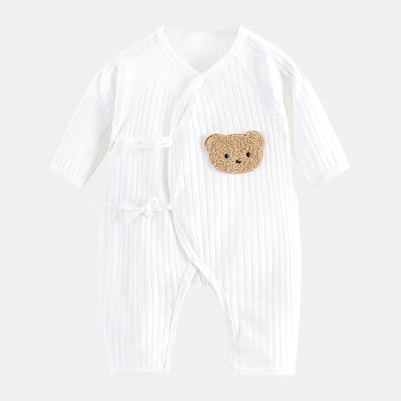 Baby Bear Cotton Romper – Long Sleeve (0–12M)