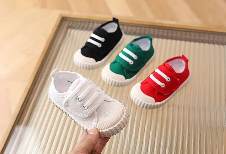 Kids Canvas Sneakers – Soft Breathable Candy-Colored Shoes