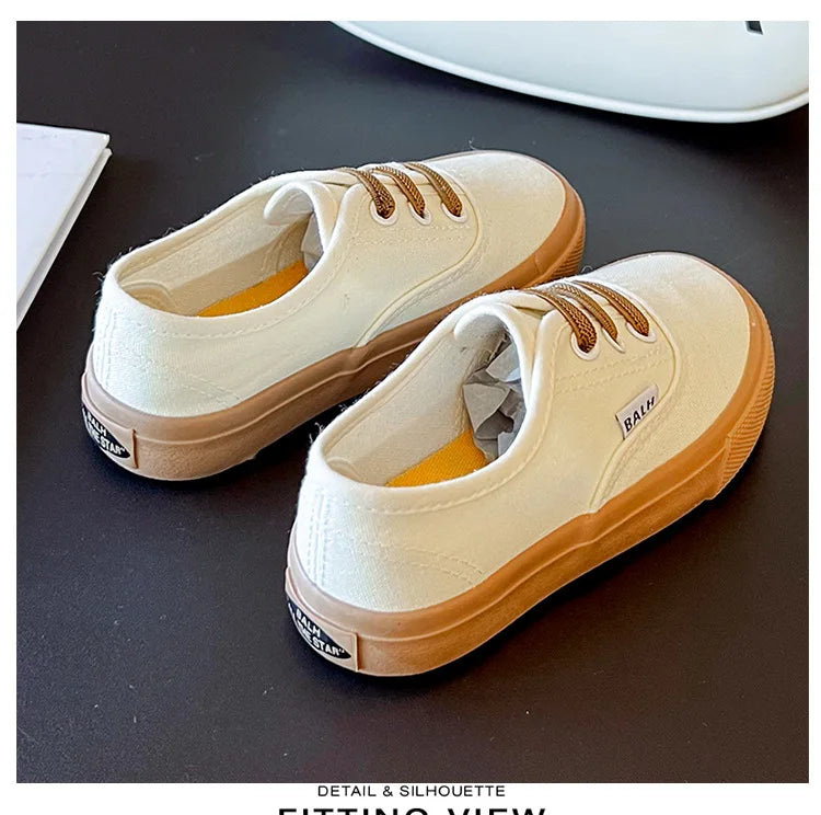 Kids Spring/Autumn Canvas Sneakers – Colorful Soft-Soled Shoes