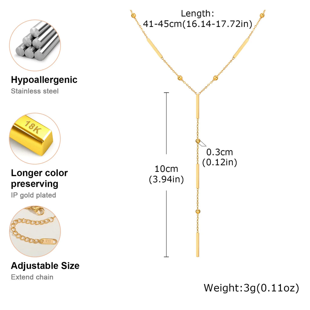 Y Shape Bar Necklace