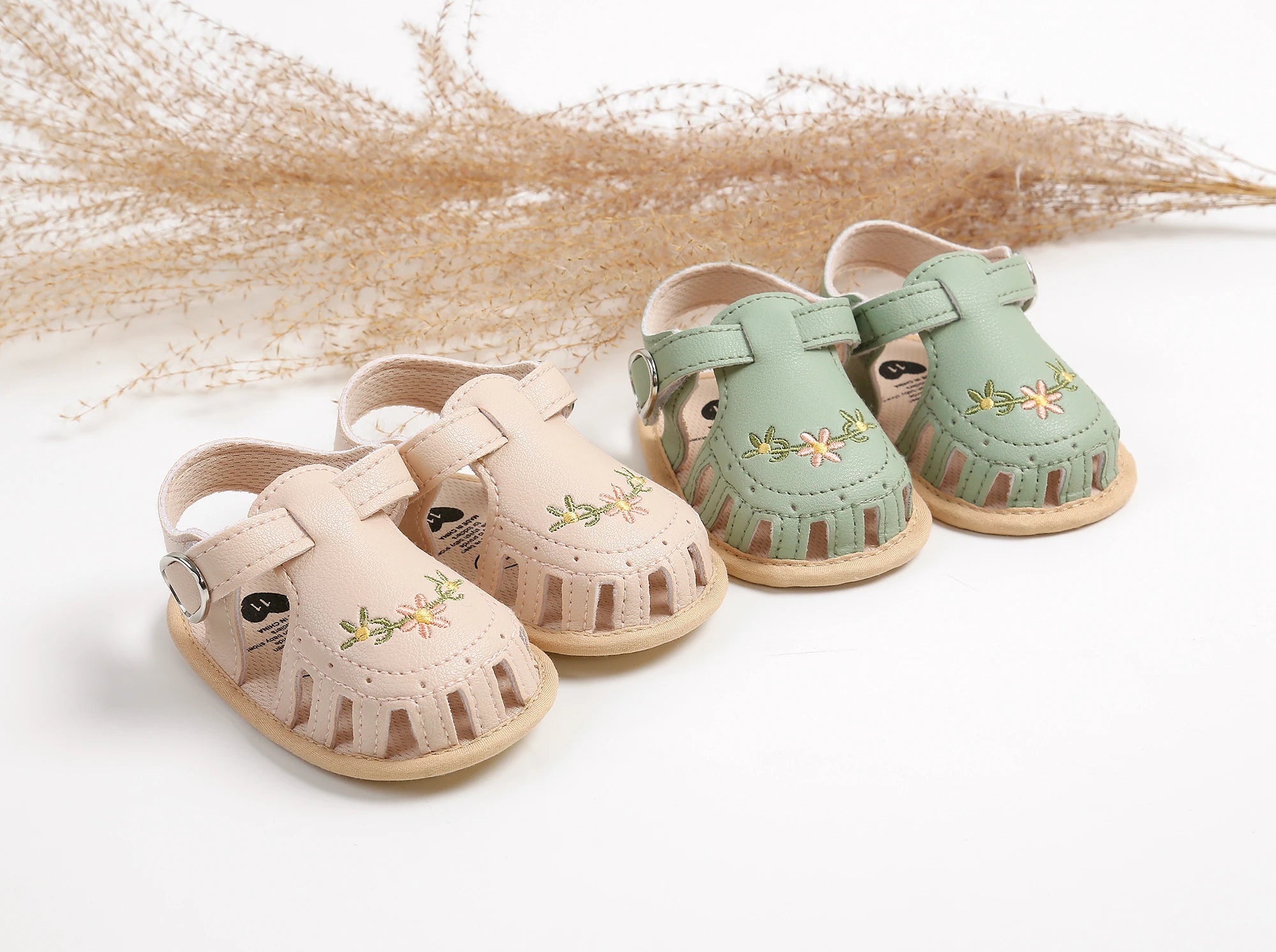Baby Girl Summer Sandals – Breathable Lightweight Floral Wrap-Toe Shoes