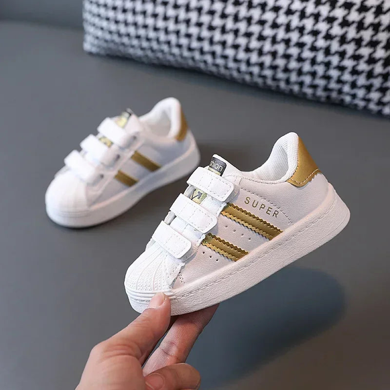 Kids White Sneakers – Breathable Non-Slip Casual Shoes