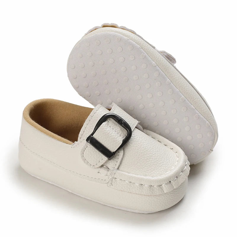 Infant Spring Sneakers (0–18M) – White Non-Slip Soft-Soled Shoes