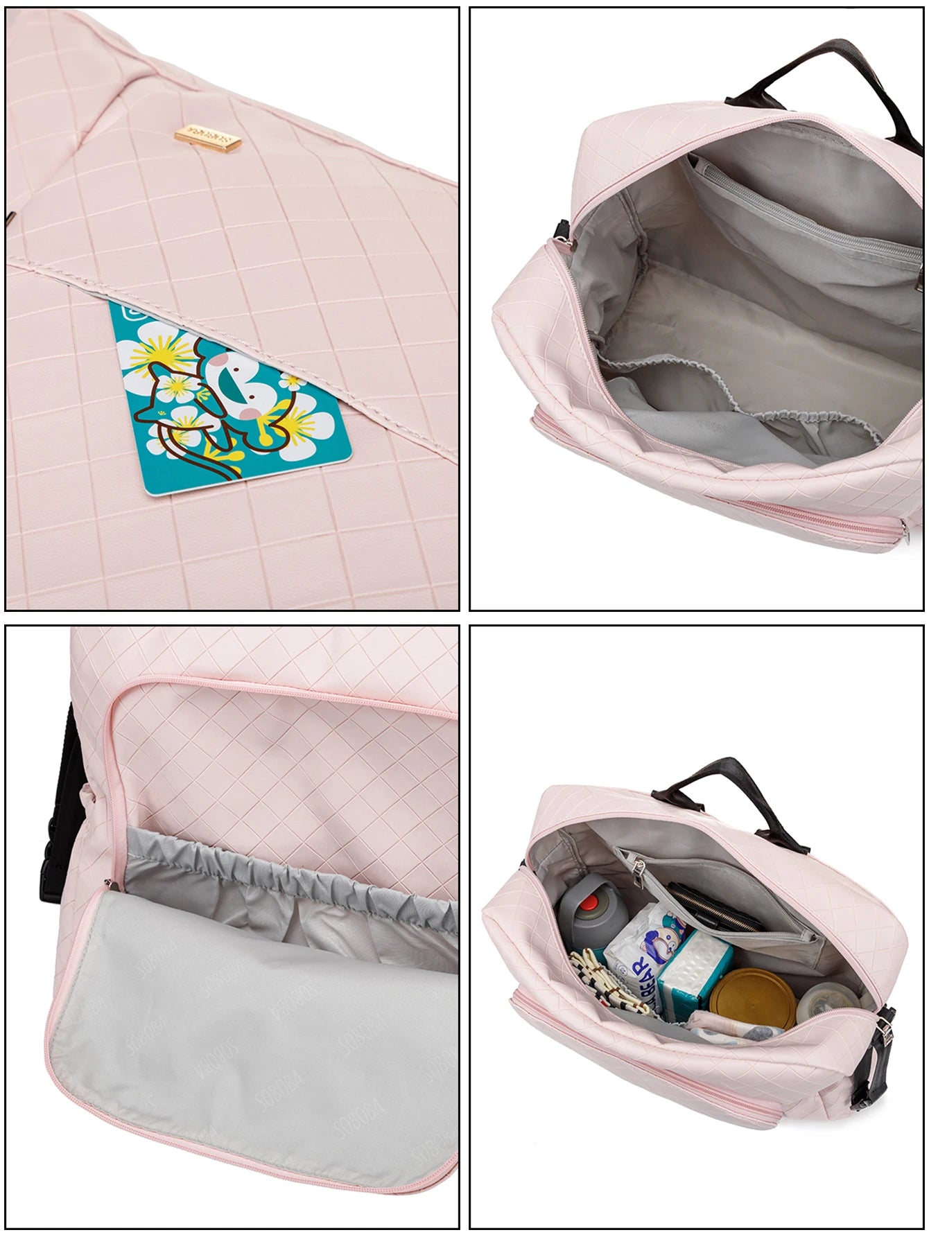 Soboba New Mommy Diaper Backpack – Large Capacity Multi-Functional Waterproof Bag for Quick Outings