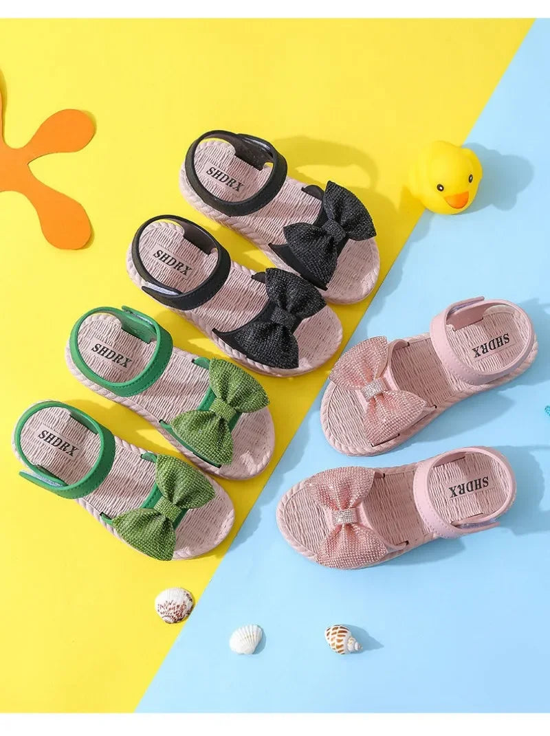 Girls’ Summer Sandals – Bow, Soft Sole, Non-Slip
