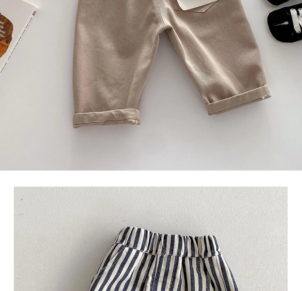 Kids Spring Striped Denim Pants (0–5Y)