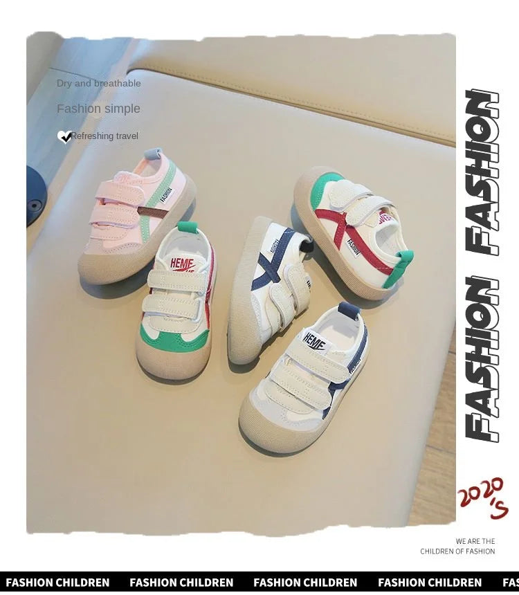 Kids Korean Canvas Shoes – Soft Sole Spring & Autumn Sneakers