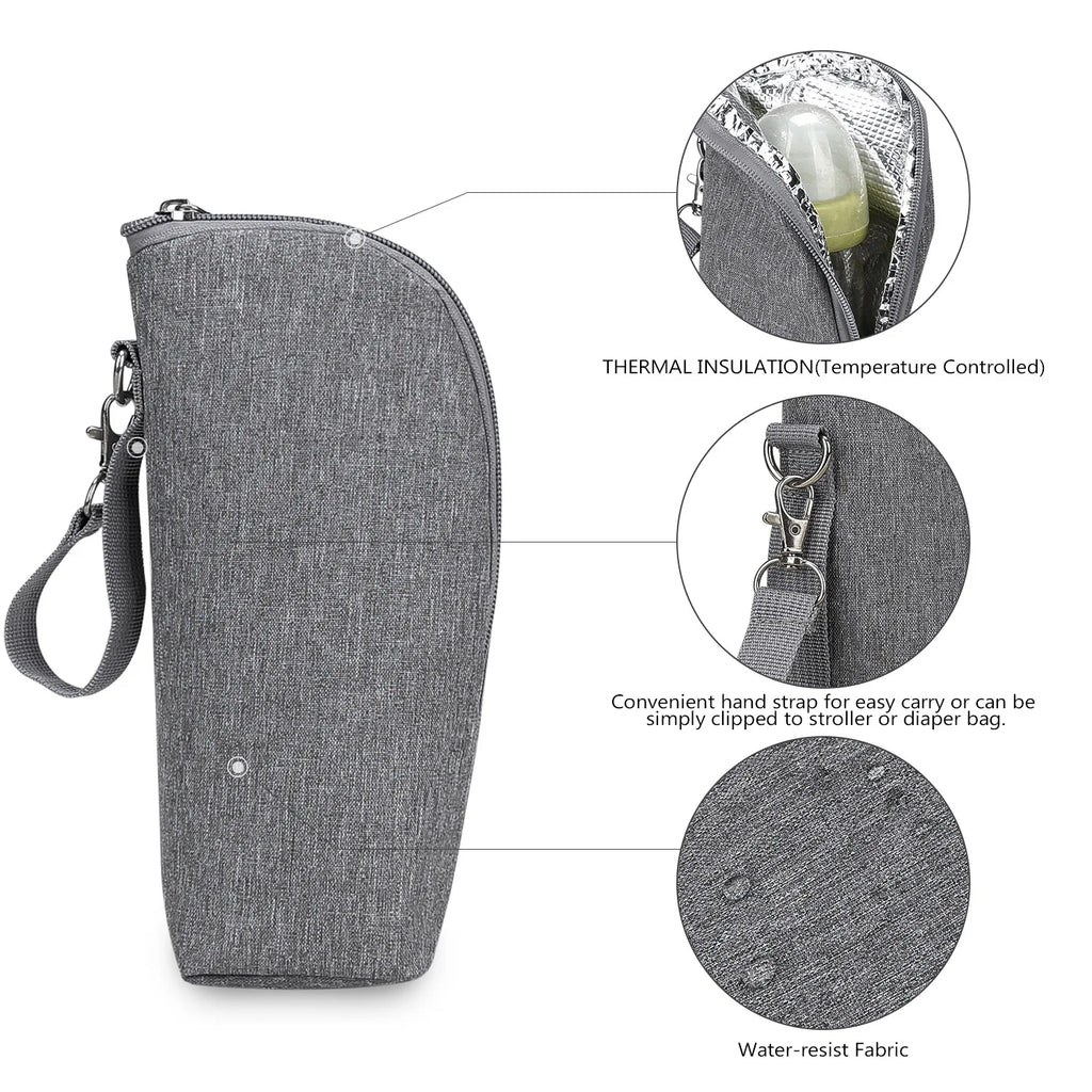 Portable Baby Feeding Bottle Bag – Aluminum Insulation, Stroller Hanging