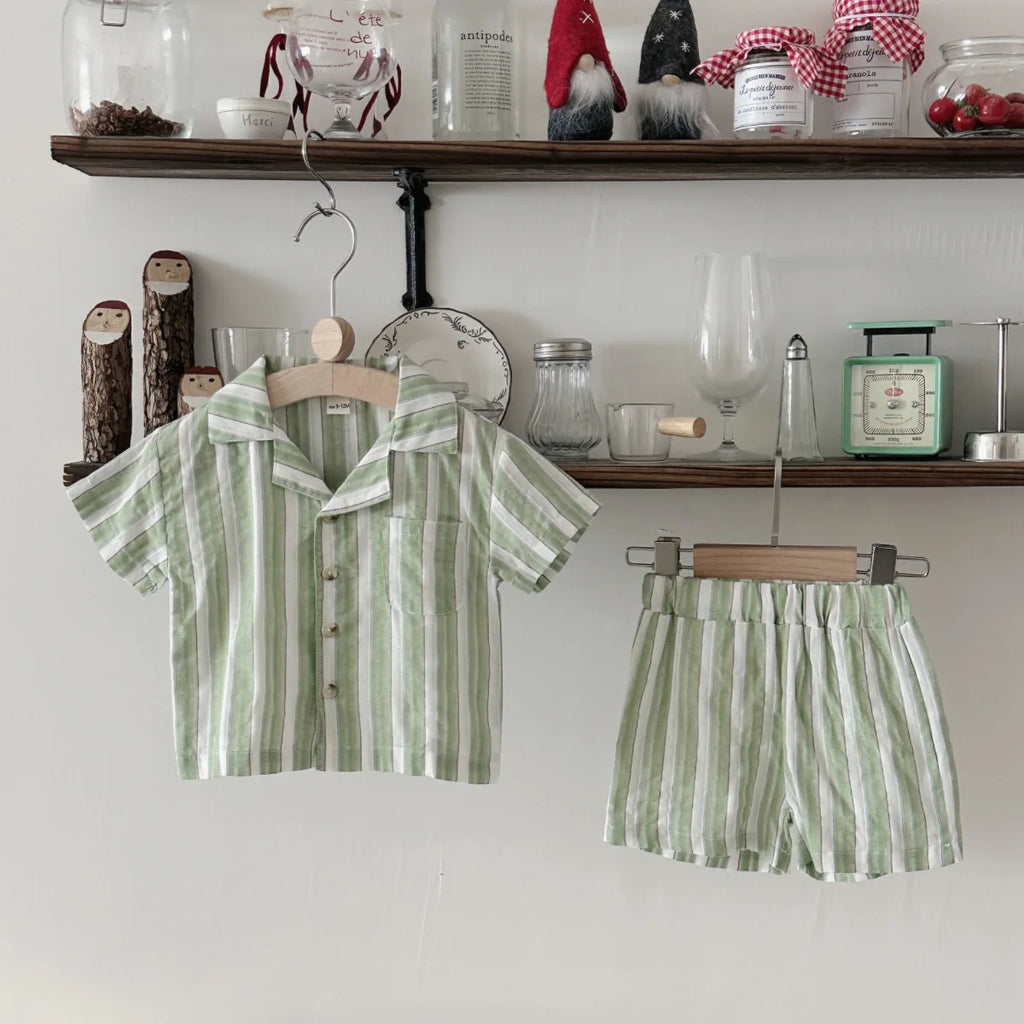Striped Shirt & Shorts Girls  0-3Y - 2Pcs