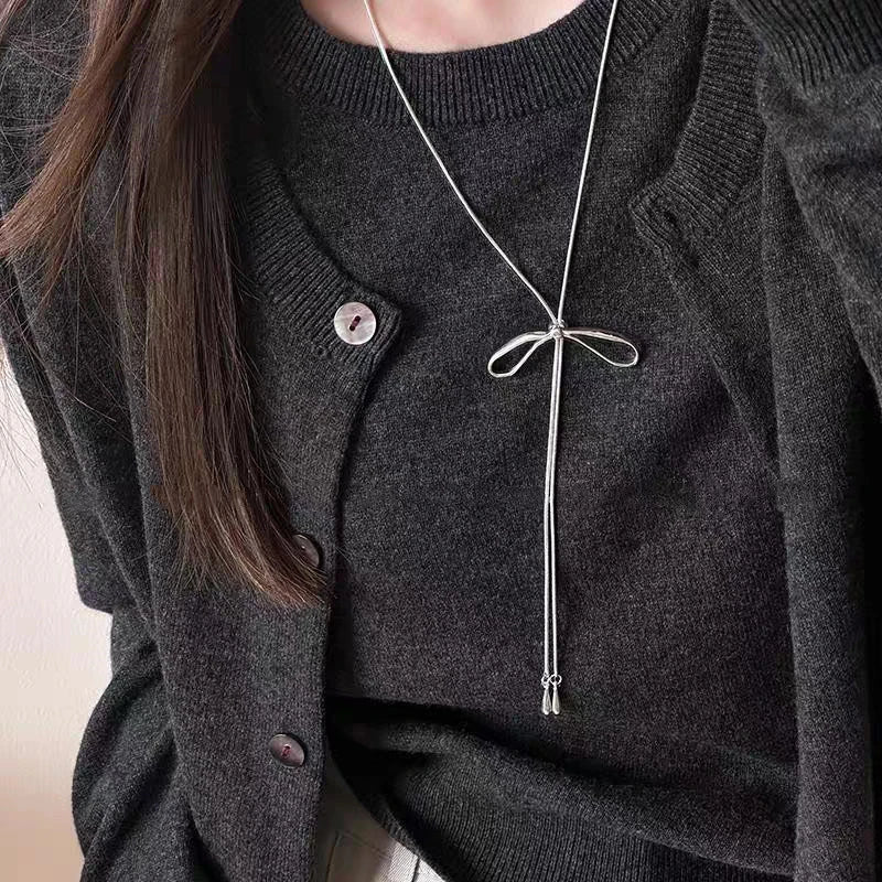Crystal Zircon Butterfly Tassel Necklace