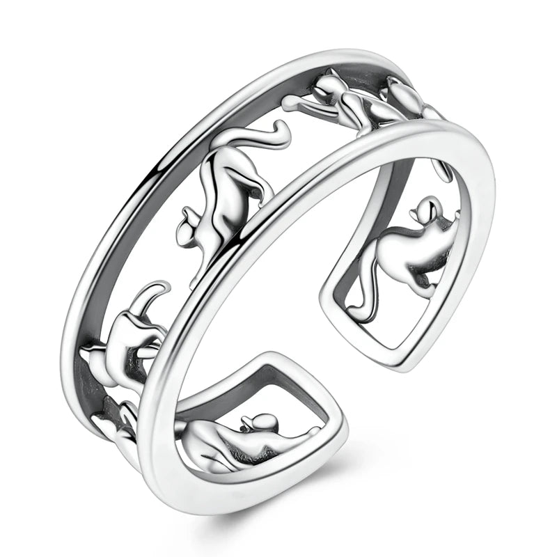 Clover Adjustable Ring 925 Sterling Silver Original Hummingbird Glow Firefly Free Size Open Rings For Women Wedding Jewelry Gift
