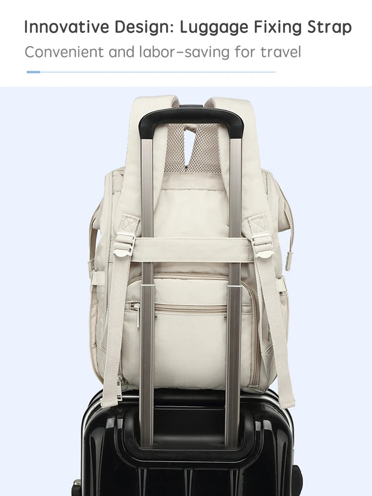 Maternity Diaper Backpack for Travel – Waterproof with Stroller Hooks