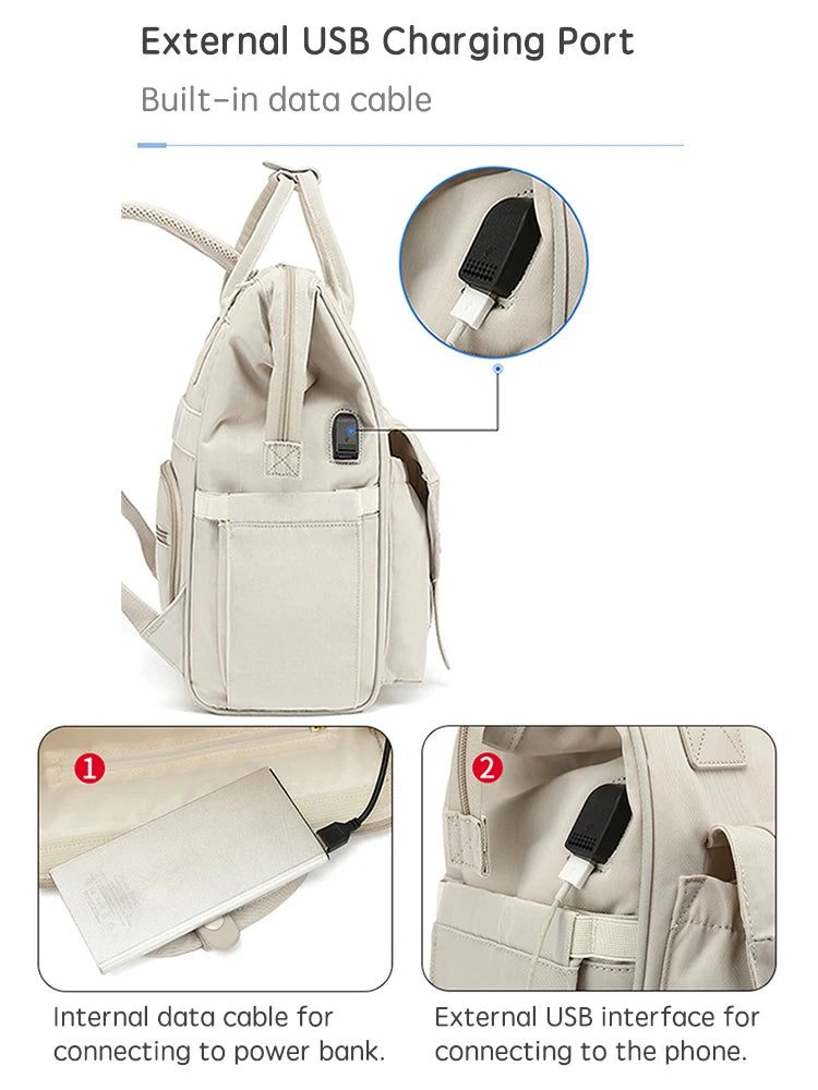 Maternity Diaper Backpack for Travel – Waterproof with Stroller Hooks