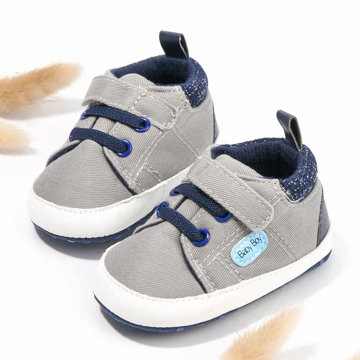 Baby Walking Shoes (0–1Y) – Soft Sole Canvas Casual Shoes