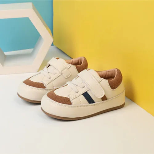 Baby & Toddler Leather Sneakers (0–5Y) – Soft Sole Outdoor Shoes